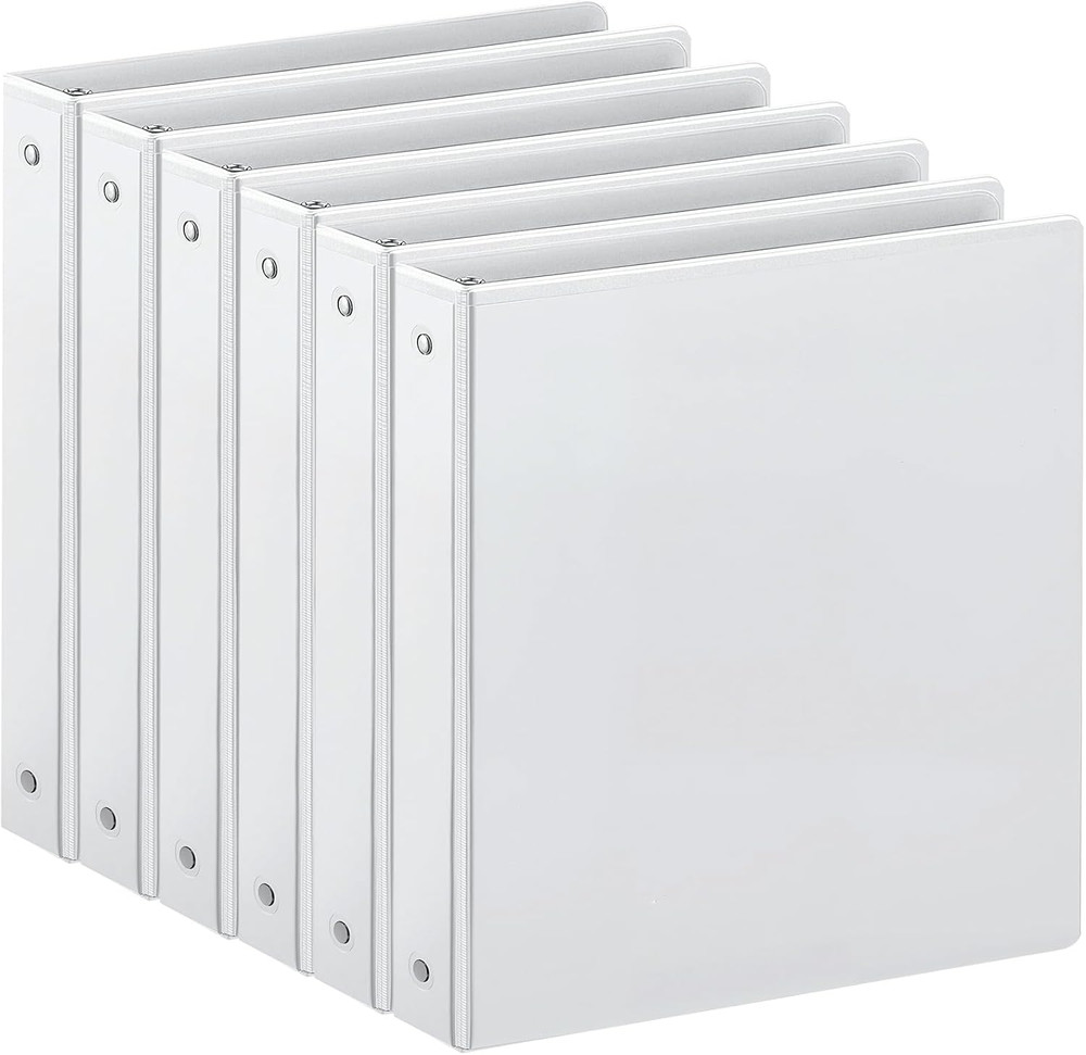 1-Inch 3 Ring Binder with 2 Interior Pockets, 1''Durable Binders Holds US Letter