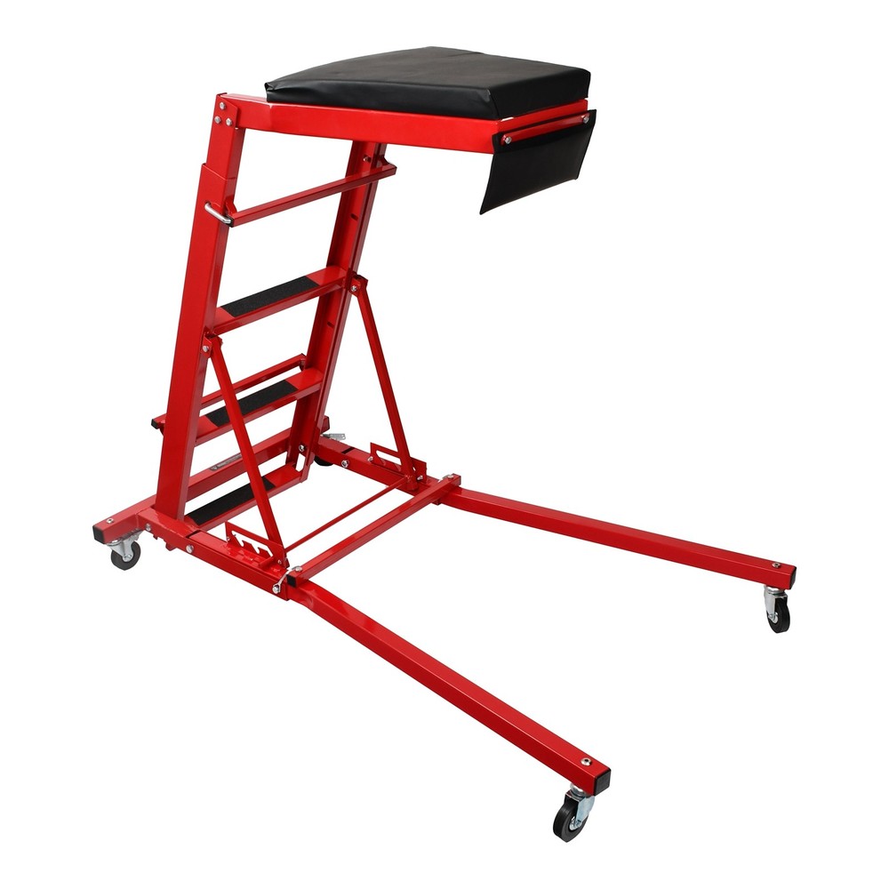 45"-66" Adjustable Height Engine Movable Ladder 400LBS Foldable Topside Creeper