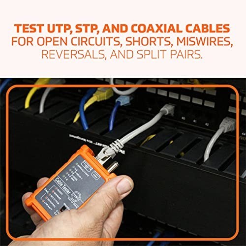Network Cable Tester RJ45 Coaxial LAN AV Cable Continuity Tester Kit with Case