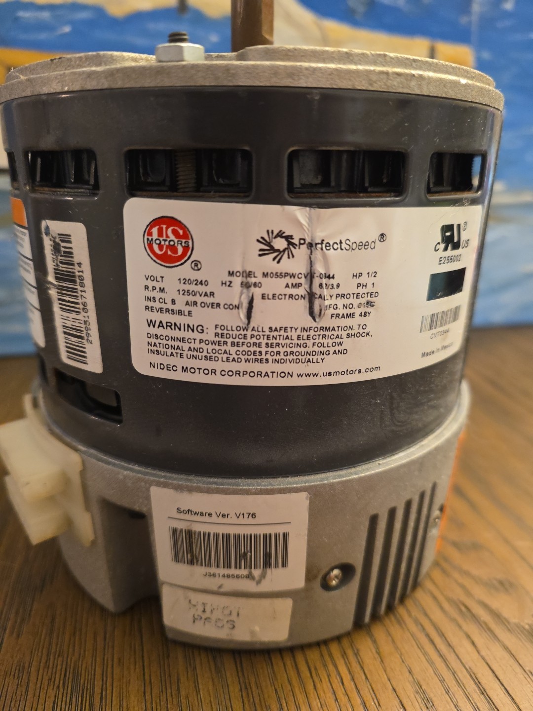 US Motors Furnace Blower Motor 1/2 HP Motor Model M055PWCVT-0344