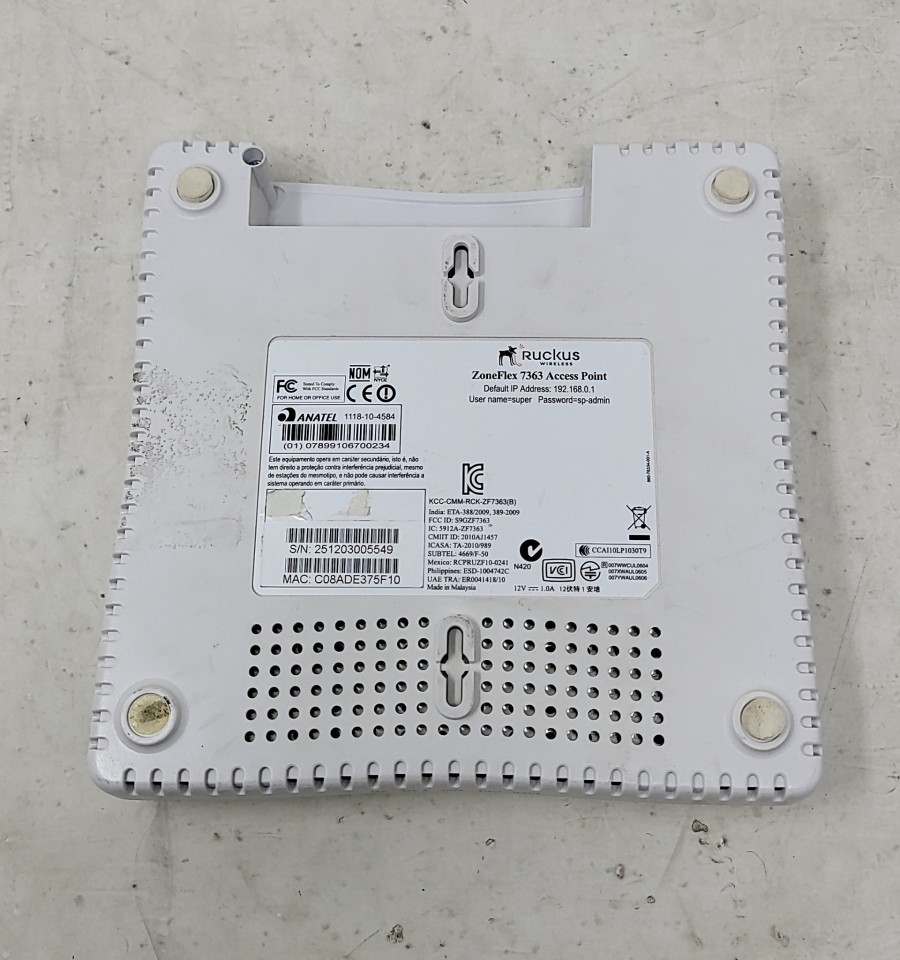 RUCKUS WIRELESS ZONEFLEX 7363 901-7363-US00 Access Point SEE NOTES