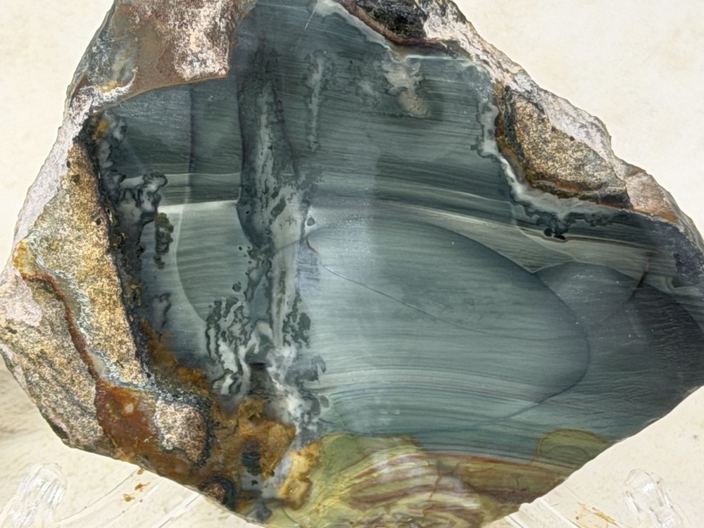 Orbicular Blue Mountain Jasper Slab Set, Lot #77