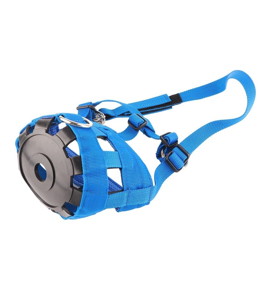Horse Grazing Muzzle & Anti-Bite Halter, Small Size Blue Nylon Headcollar wit...