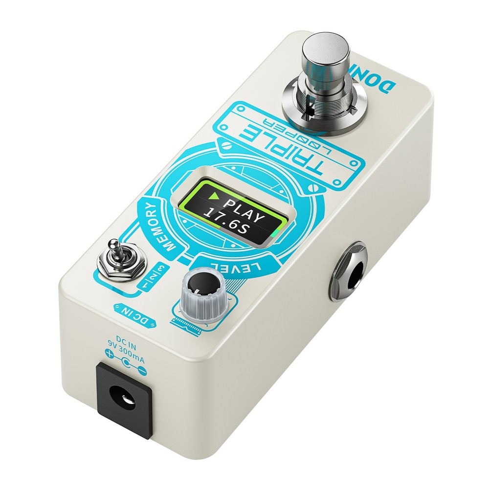 Donner Triple Looper Guitar Effect Pedal 90 mins Looping Time with Screen 3 Loop