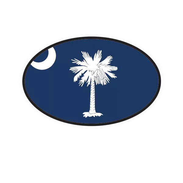 South Carolina State Flag Oval Sticker Decal