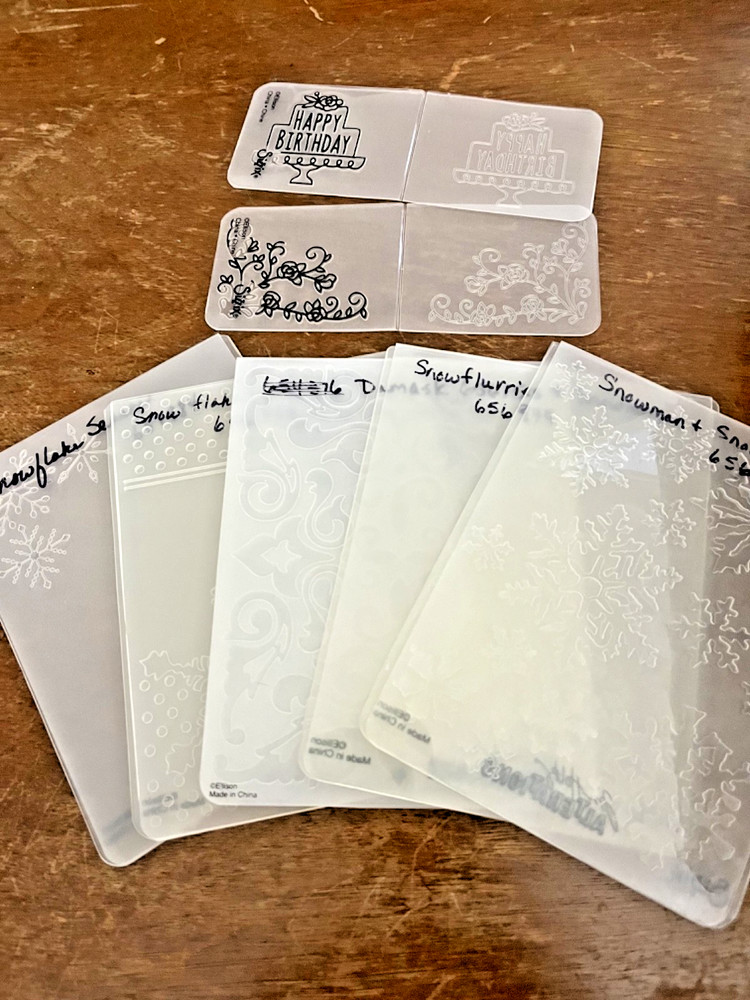 Sizzix EUC Embossing Folders  mixed lot Tim Holtz Winter Snow Backgrounds Damask