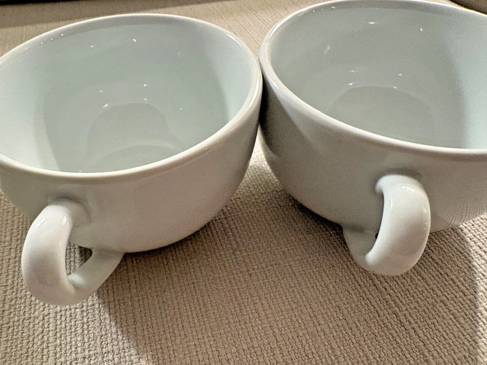 2 Apilco All White Porcelain Extra Large Cups Opera? Excellent Condition