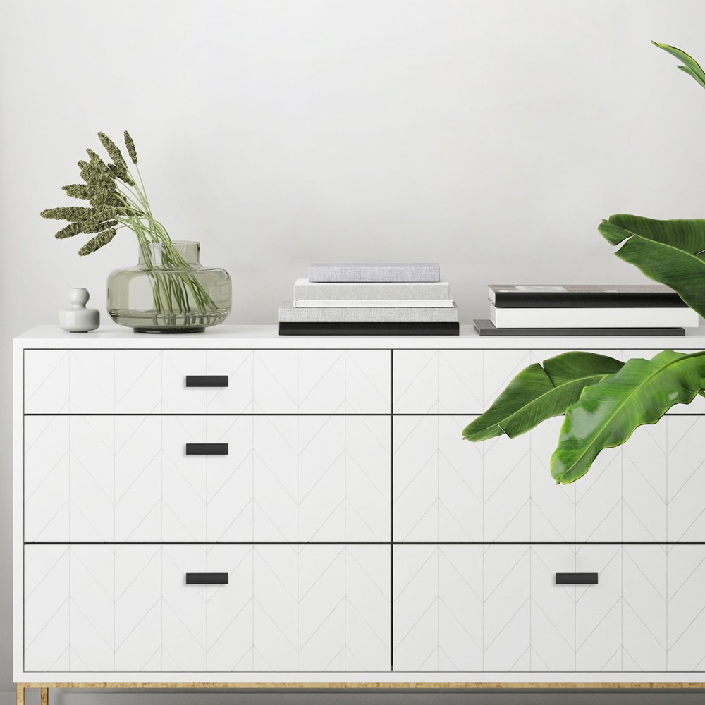 2 PCS Matte Black Kitchen Cabinet Knobs Solid Drawer Knob Cupboard Hardware