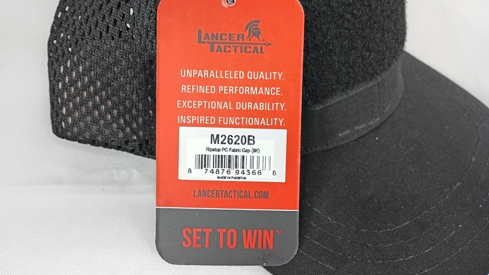 Lancer Tactical Ripstop Adhesion Operator Cap - BLACK