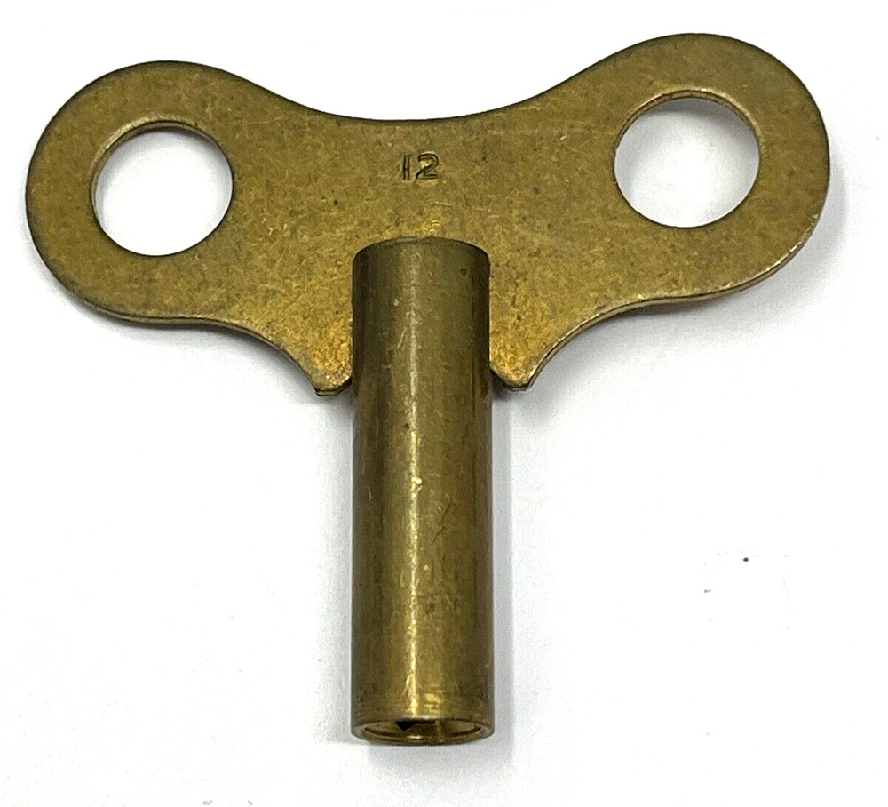 Vintage NOS Brass Clock Key, #12, 5.25 mm