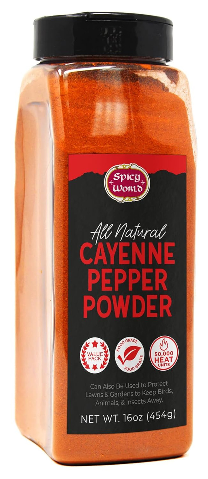 Cayenne Pepper Powder 16oz Jar - 50,000 SHU, Gluten Free, All Natural Red Pepper