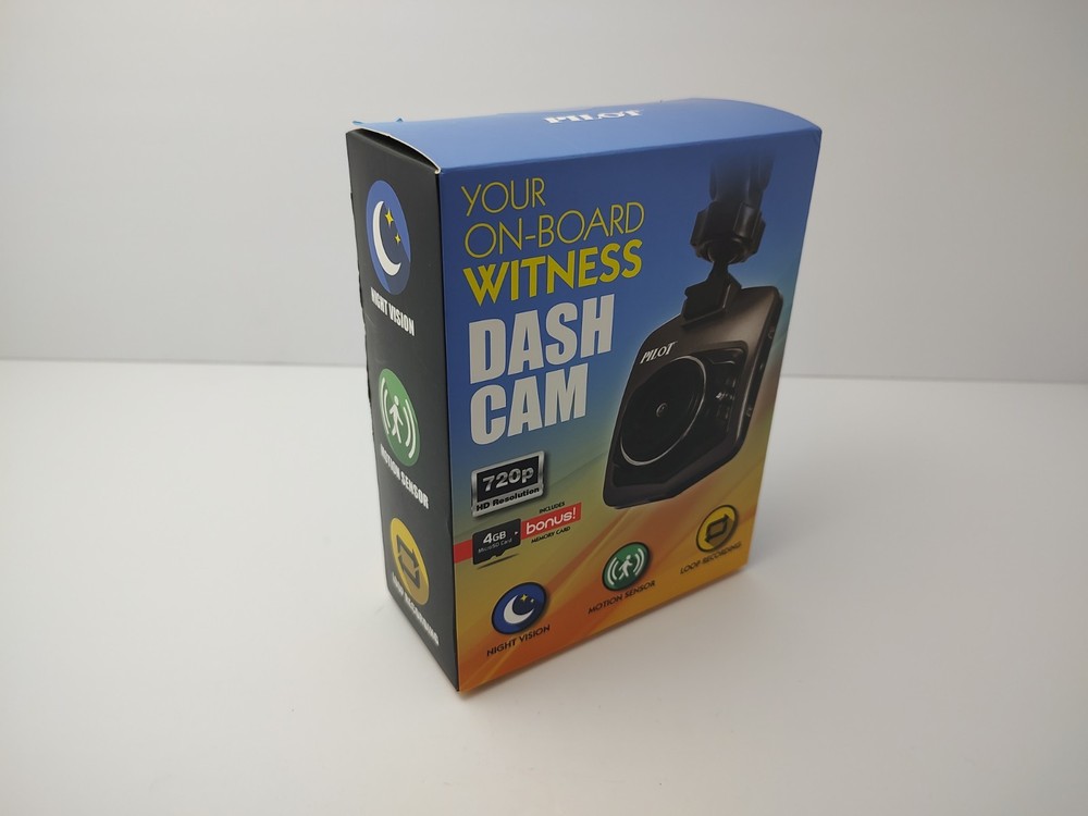 Pilot Dash Cam 4GB SD Storage Dashboard Camera with Window Suction Mount