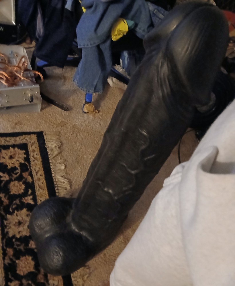 35" black rubber penis
