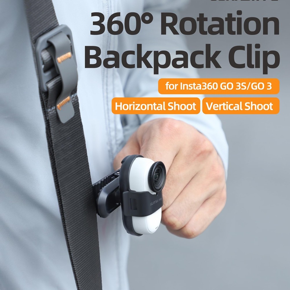Camera Backpack Clip for Insta360 Go 3S 360 Rotation Quick Release Mount Hat