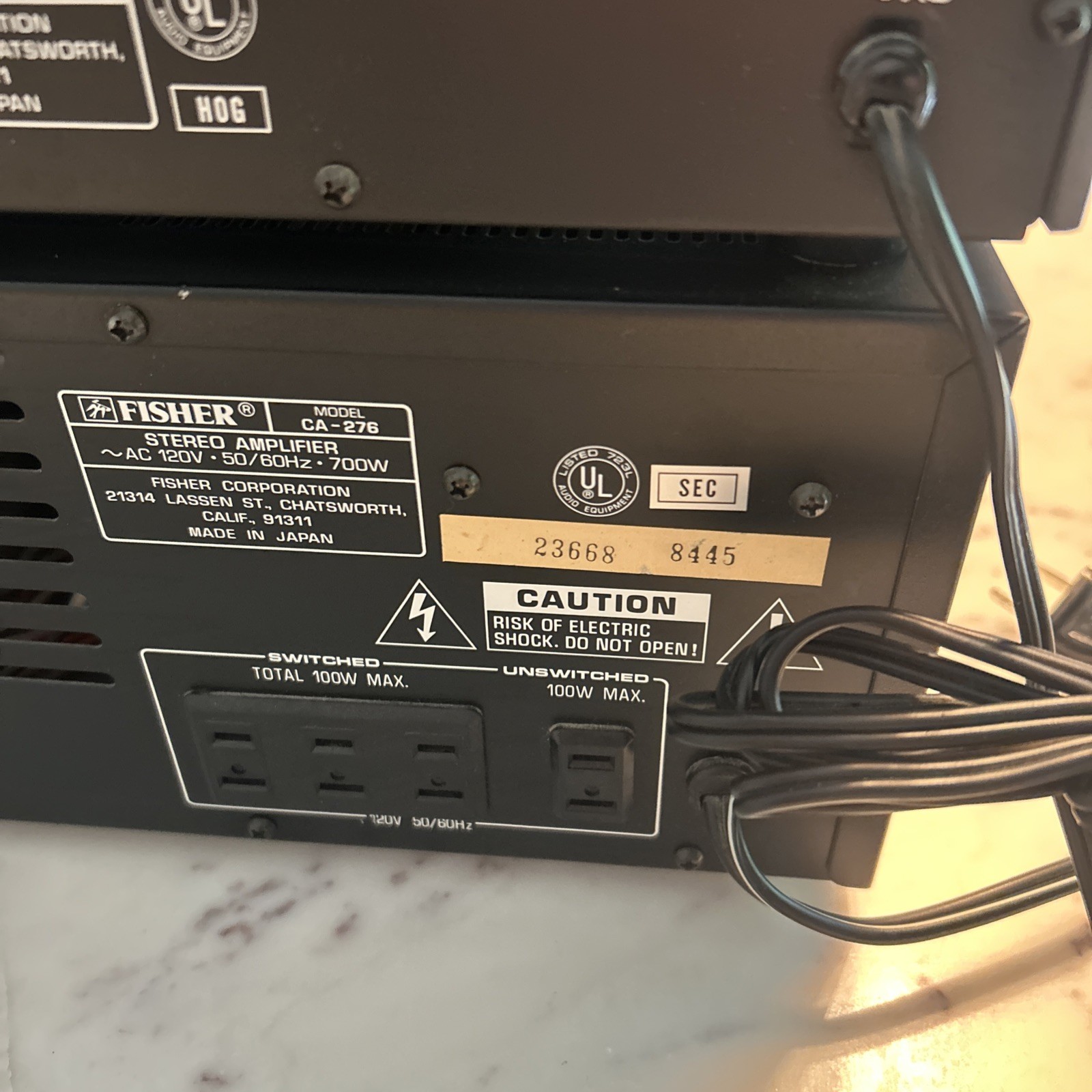 Fisher CA-276 S + EQ-FM-276 and eq-276. 3 lot set.