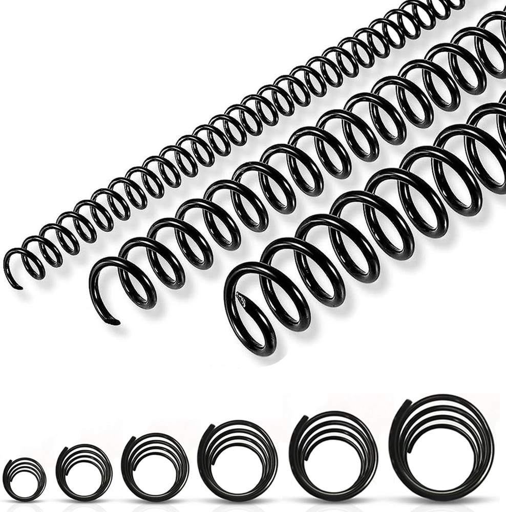 150 Pack Spiral Binding Coils, 4:1 Pitch Plastic Binding Coils Kit, 6 Different