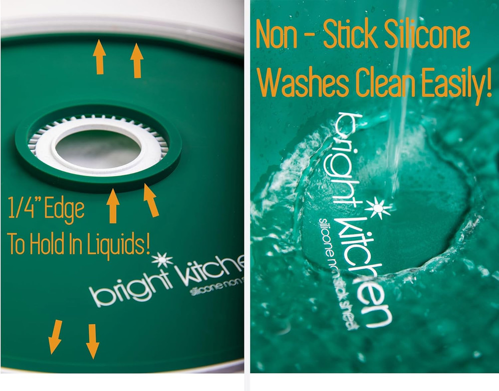 2 Edge Fruit Leather Silicone Dehydrator Sheets for Nesco round Dehydrators Lip