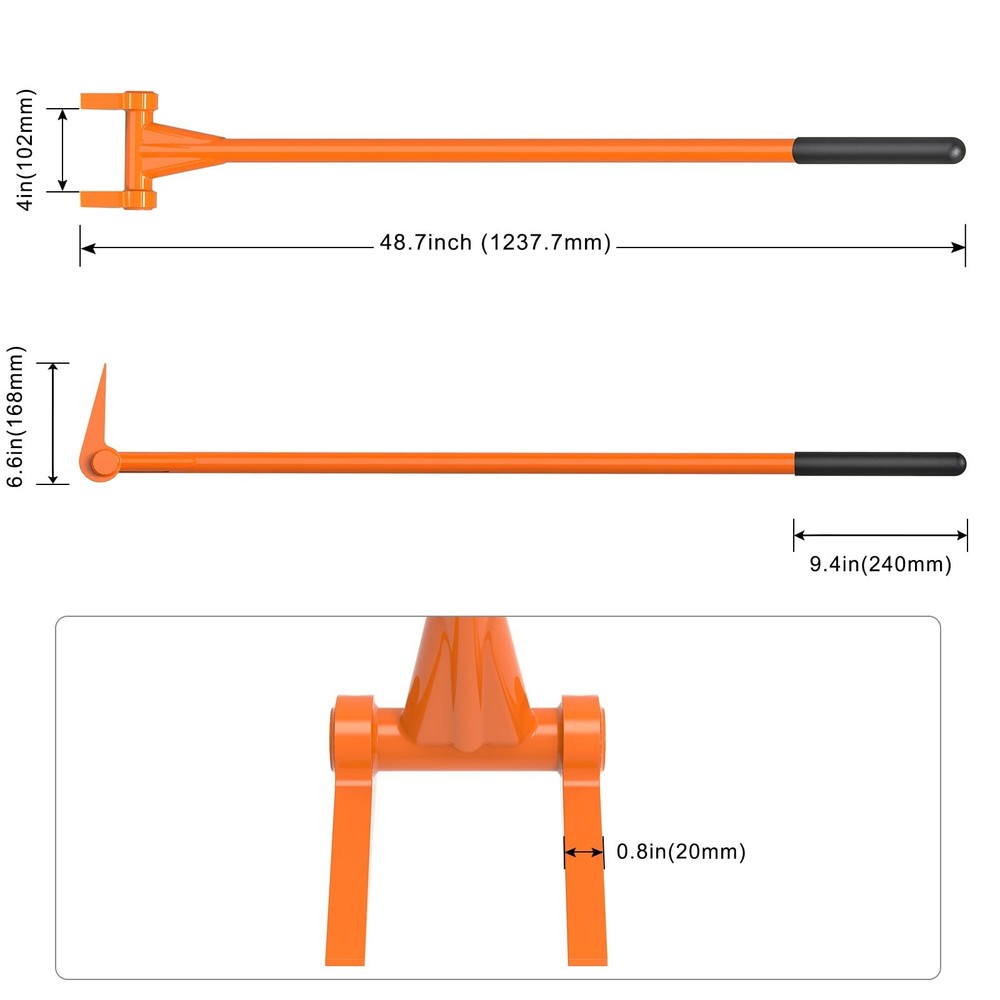 Pallet Buster 48" Thick 3mm Handle Deck Board Removal Tool, Fully Welded Pall...
