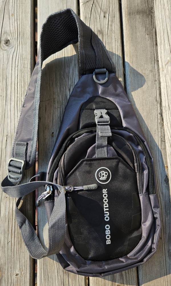 Bobo Outdoor Small Backpack Sling Shoulder Hiking Gray Adjustable