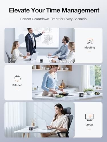 Pomodoro Timer Cube - Desk Productivity Timer with 5/10/30/60 Min Presets, Custo