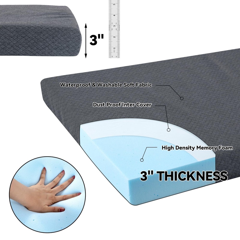 Portable Memory Foam Camping Cot Mattress - 75x30 Sleeping Pad