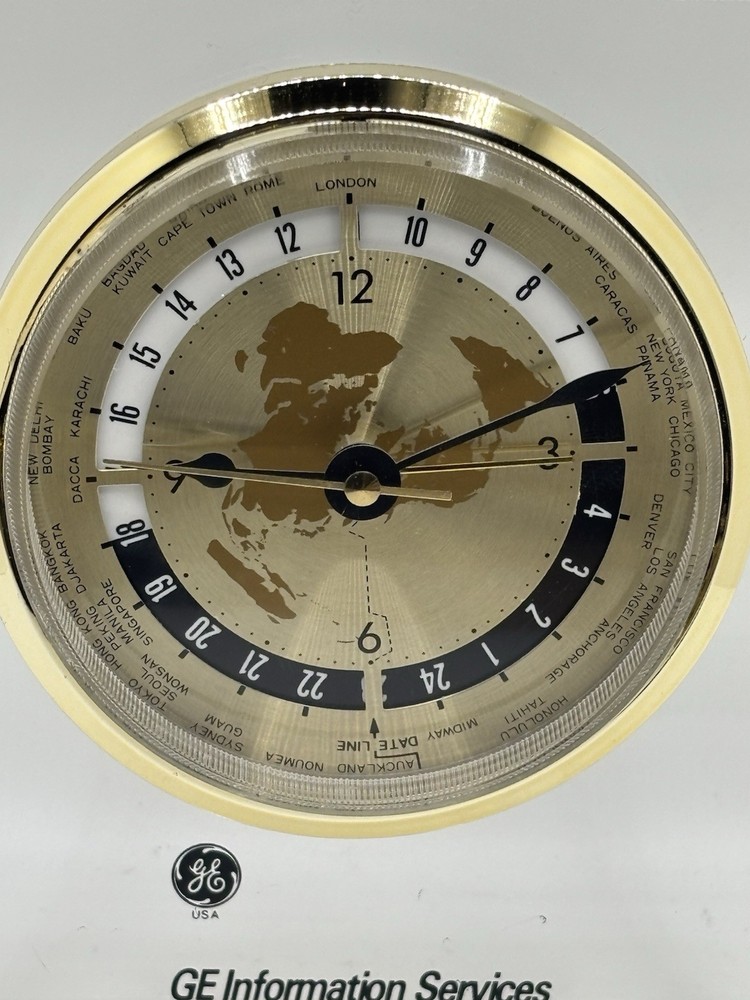 GE General Information Services World Time Desk Clock 5.5”
