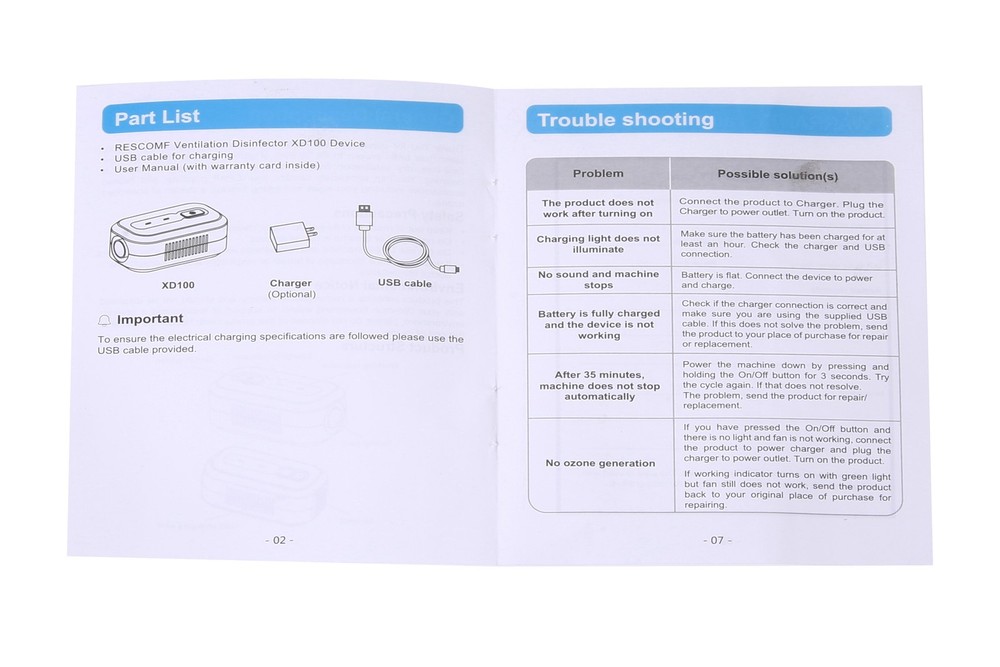 Healthy Sleep Apnea Ozone Sterilization RESCOMF Ventilation Disinfector Device