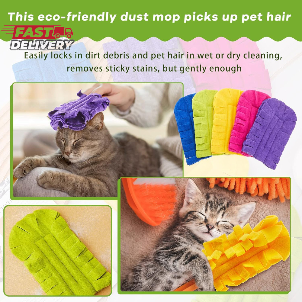 Zubebe 12 Pcs Duster Refill Reusable Fleece Duster Refills Feather Flat Dusters