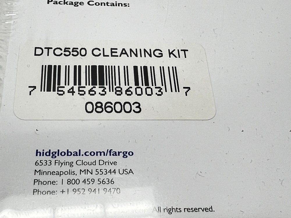 Fargo Printer Cleaning Kit for DTC550 86003