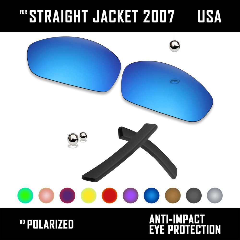 Anti Scratch Polarized Replacement Lens&Earsocks for-Oakley Straight Jacket 2007