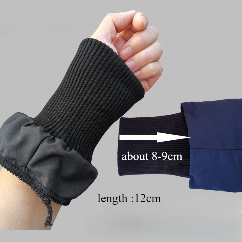 2pcs Warm Windproof Ribbed Cuffs for DIY Down Jacket Thick Sleeve Cuff Sewing