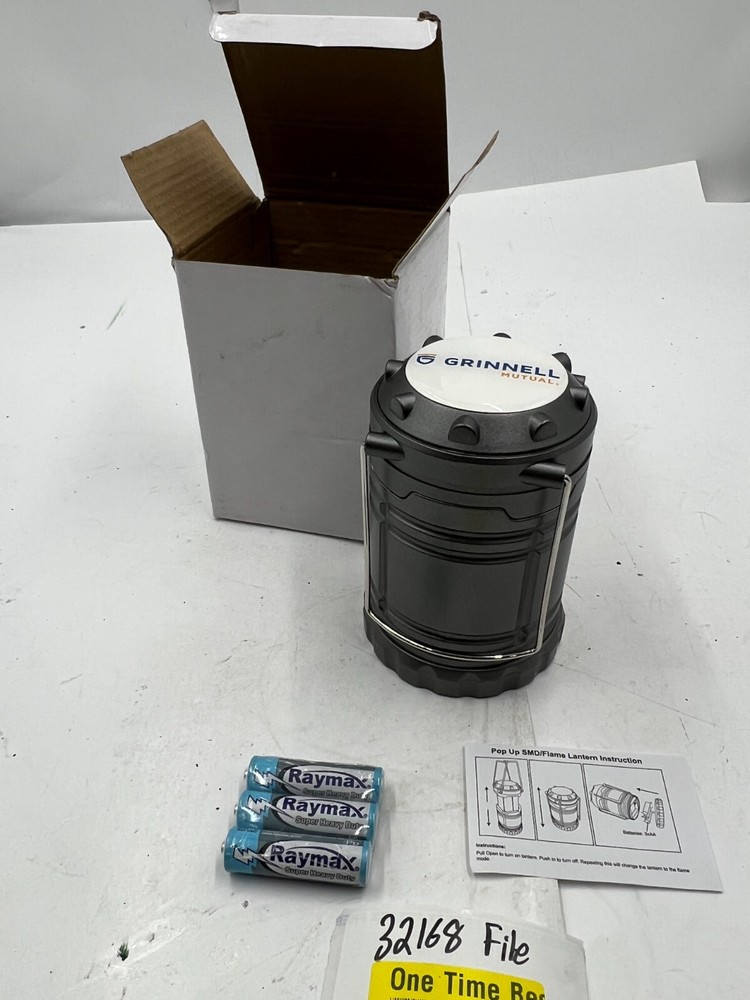 Grinnell Mutual Pop Up SMD/Flame Lantern with Batteries