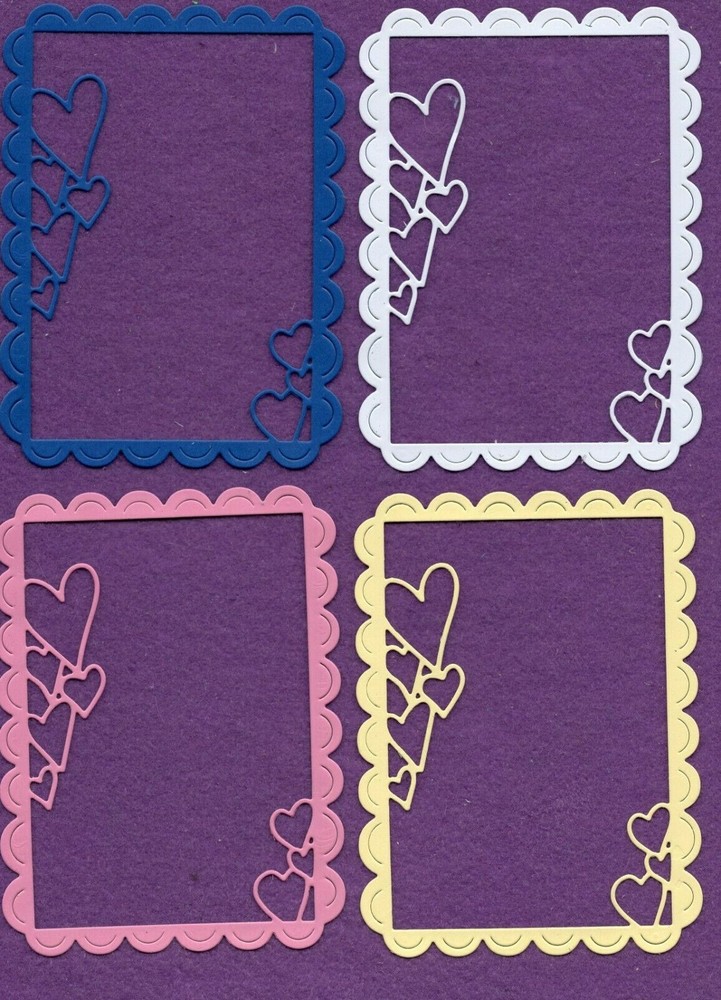 FRAME HEARTS die cuts scrapbook cards