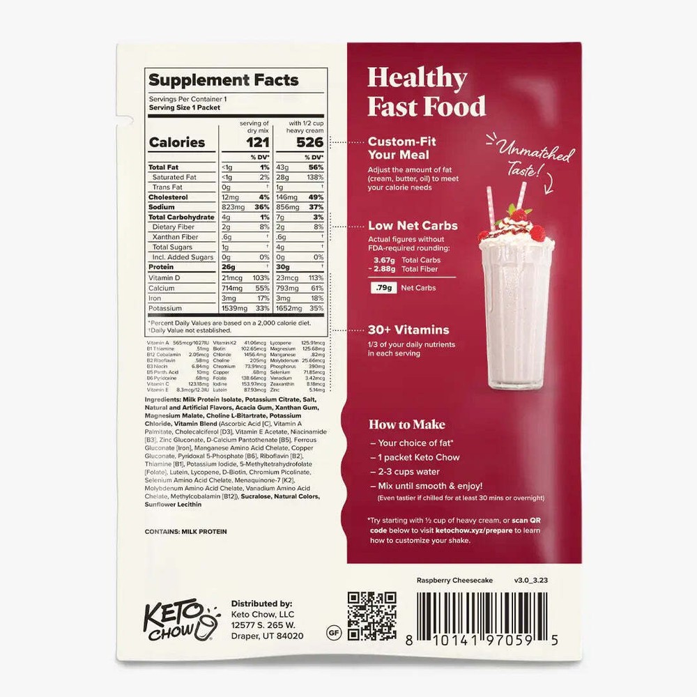 Raspberry Cheesecake Keto Chow