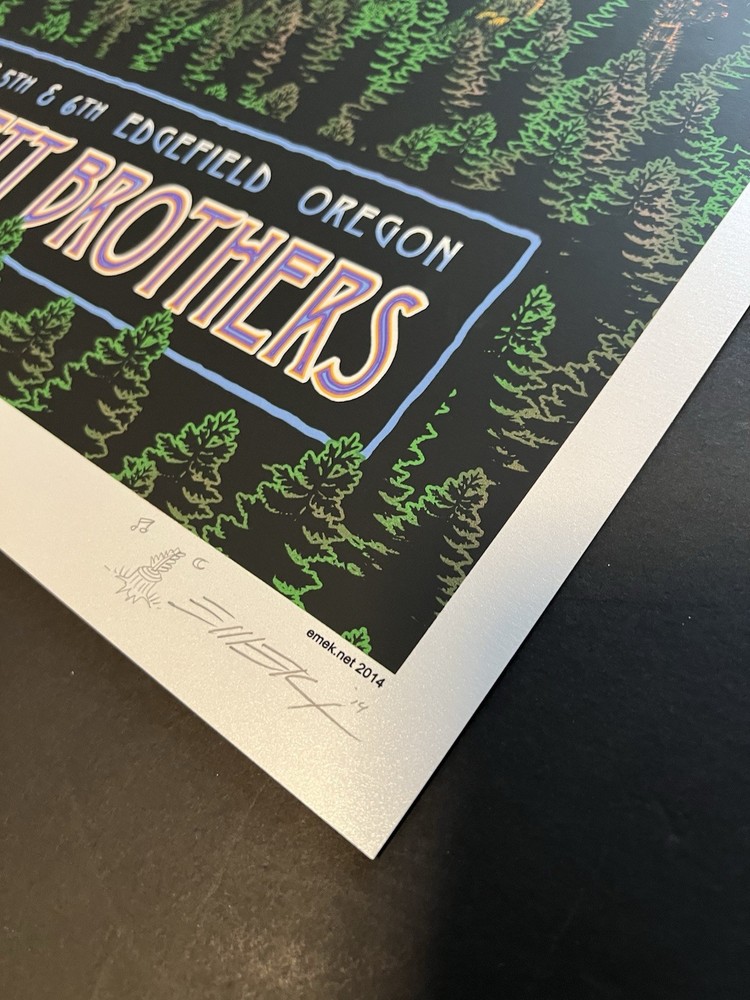 Emek Avett Brothers Troutdale 2014 poster AE pearl paper #/100 signed rare print
