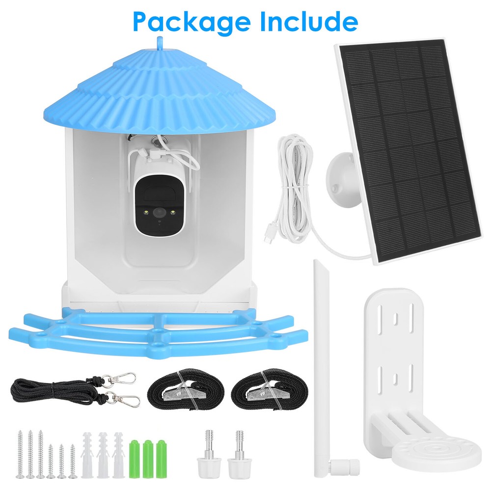 Smart Bird Feeder w/ Camera Bird Watching Auto Capture Videos & Motion Detection