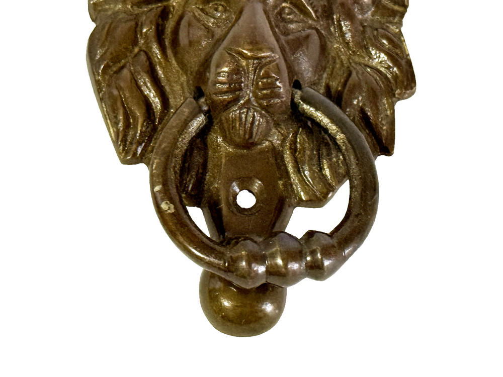 Vintage Brass Lion's Head Door Knocker 4"