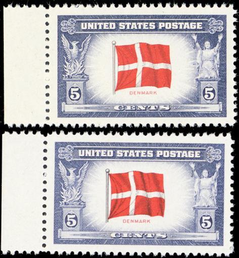 920a VF NH Red Over Black Reverse Printing Error With Normal -*- Stuart Katz