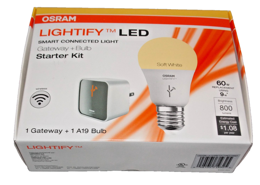 Sylvania OSRAM Lightify LED Smart Connected Light Gateway+Bulb Starter Kit