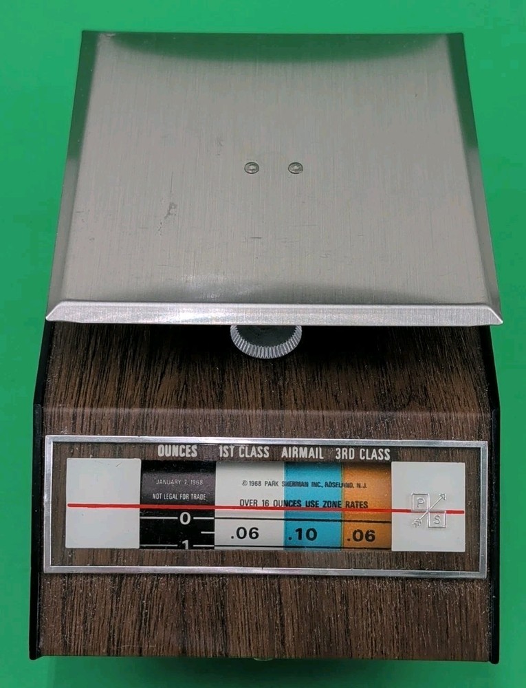 Vintage Park Sherman Postal Scale USA Mail Post Office Postage Scale