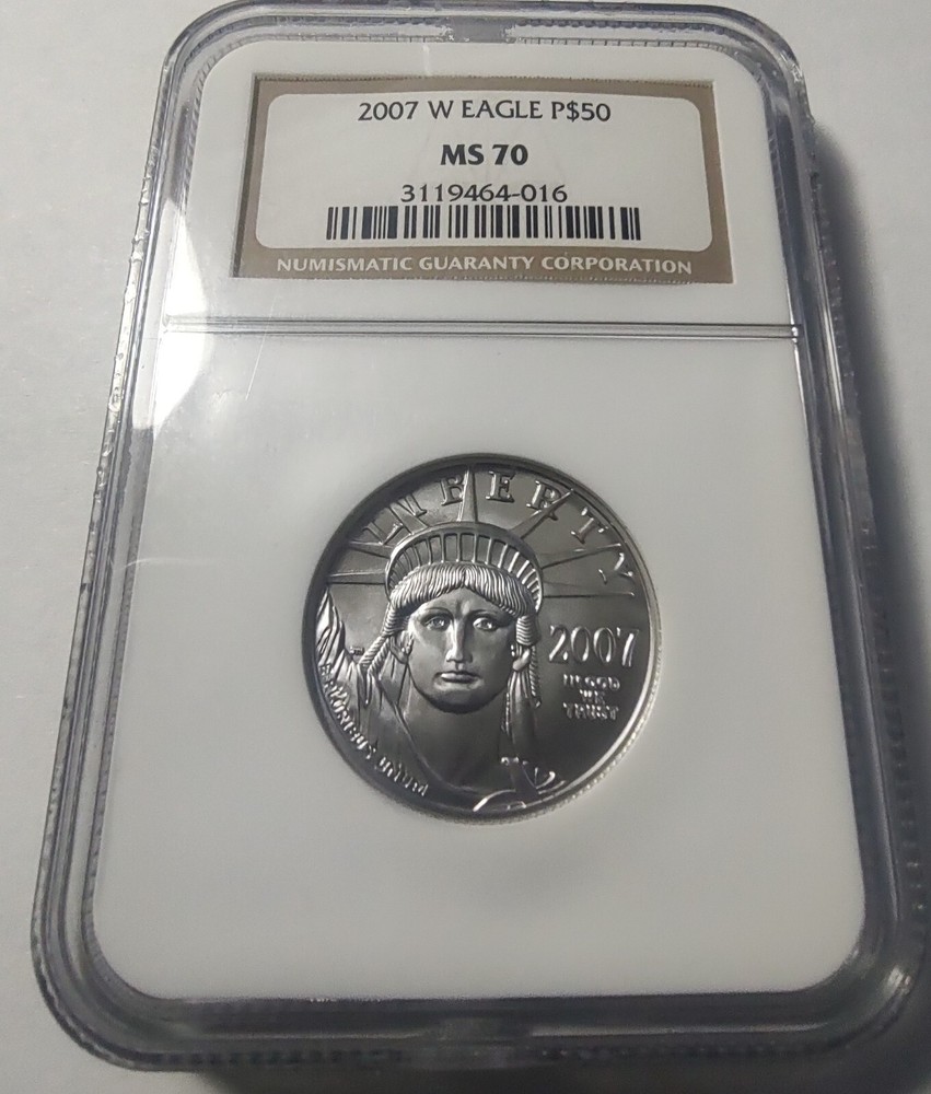 2007 W Platinum Eagle 1/2oz NGC MS70 Burnished $50