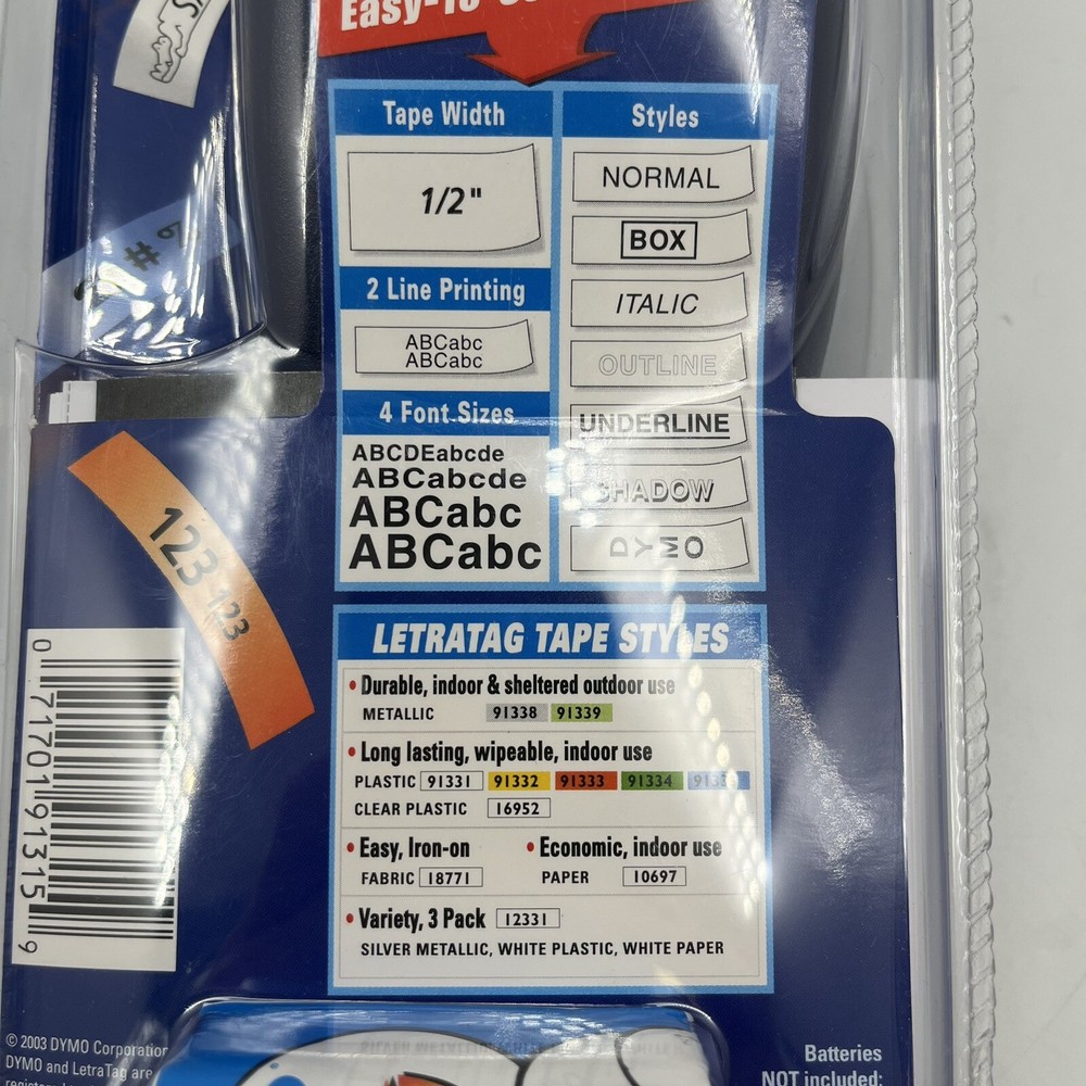 DYMO LetraTag Handheld Personal Label Maker Printer 1/2 Inch Label - SEALED