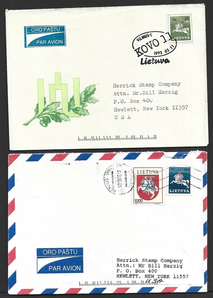 Lithuania 1992-93 covers to US (12)
