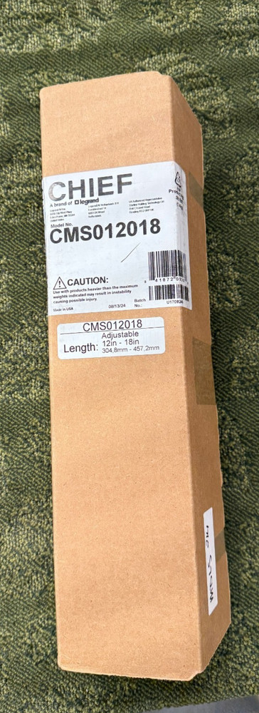 CHEIF CMS012018, 12-18 Inch Adjustable Extension Column, Pole OPEN BOX