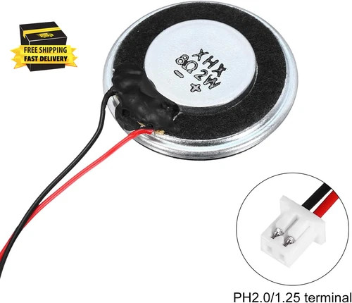 2 Pcs 2W 8 Ohm Small Speakers Metal Shell round Internal Micro Magnet Speaker
