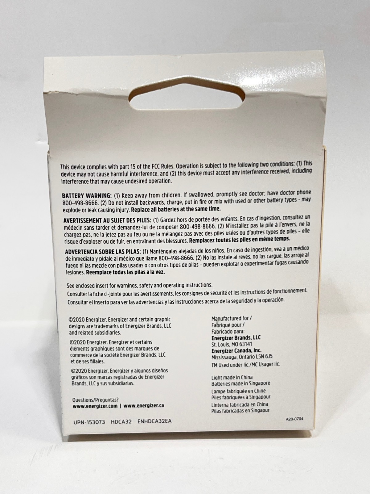 NEW Energizer LED Headlamp camping hiking 260 Head Light - 2 PAck