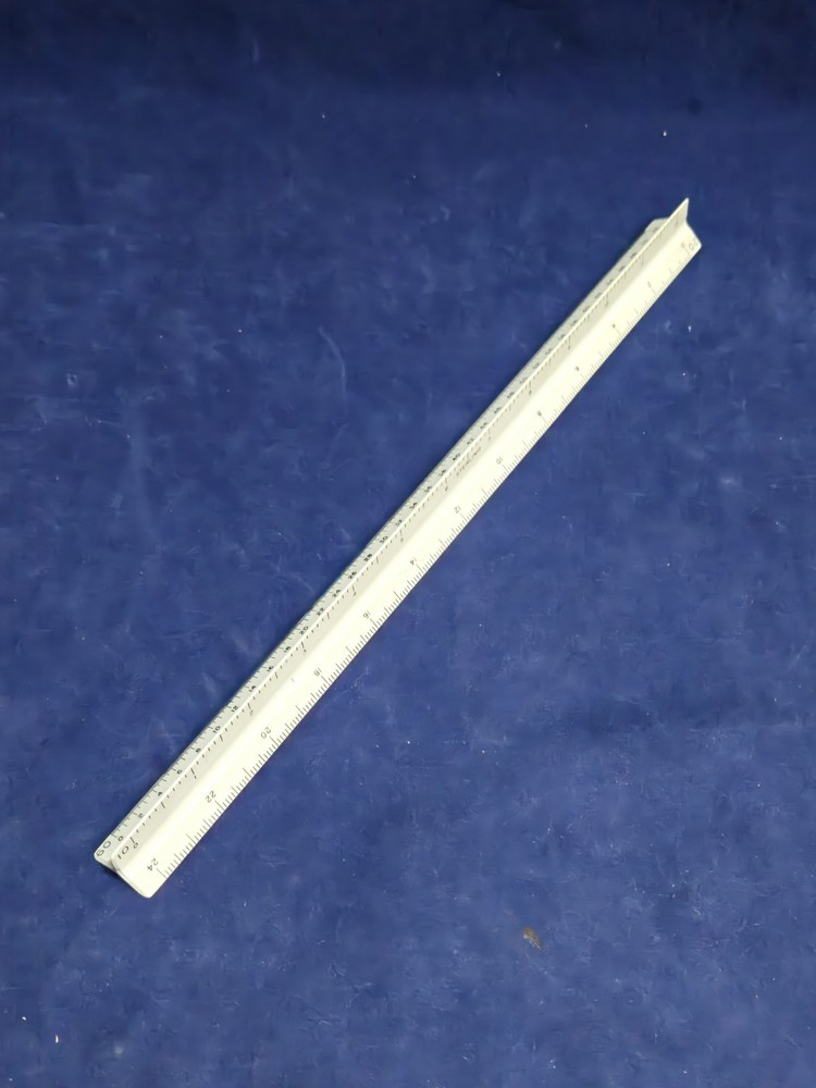 4 Piece Math Set, Measuring Devices, Sterling 3 Sided Ruler, Compass ~ A2104