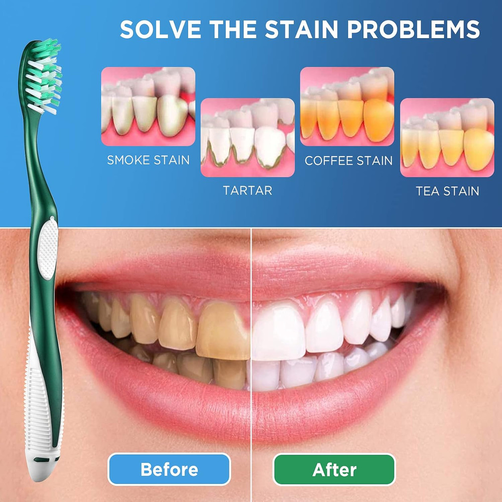 Extra Firm Toothbrushes, Extra Hard Bristles, 6 Count