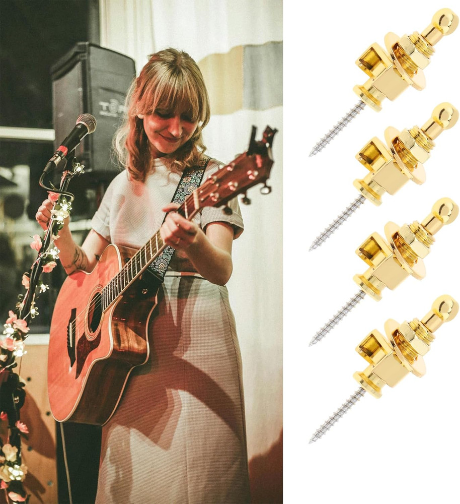 Guitar Strap Locks 4Pcs, Quick Release Metal Guitar Strap Locks with Wrench, Gui