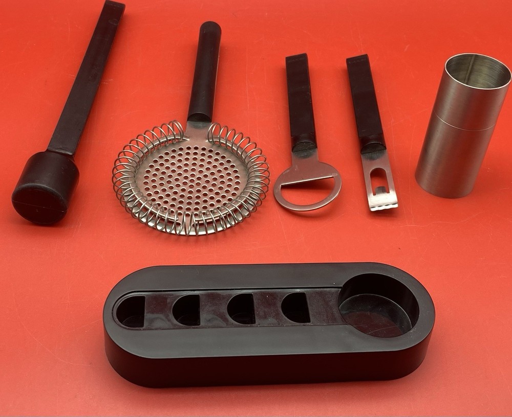 Rabbit Essential Bar Tool Set 6 Pc with Caddy Black